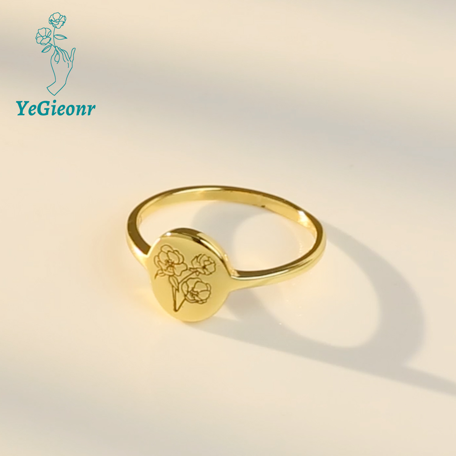 Amazon.com: YeGieonr Gold Rings for Women Non Tarnish Signet Ring